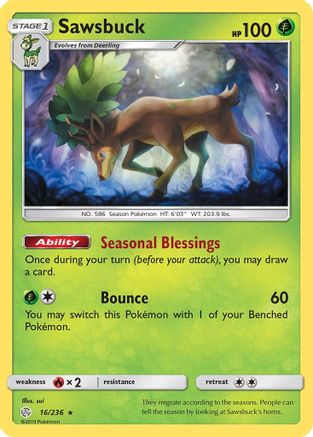 Sawsbuck (16) Holofoil - Cosmic Eclipse