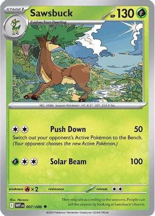 Sawsbuck (7) Reverse Holofoil - White Flare