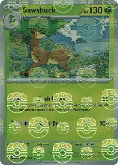Sawsbuck (Master Ball Pattern) (7) Reverse Holofoil - White Flare