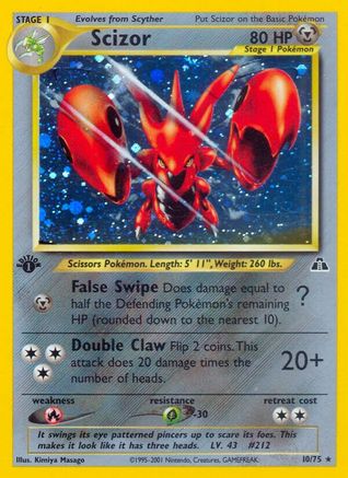 Scizor (10) (1st Edition) Holofoil - Neo Discovery