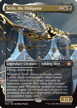 Scriv, the Obligator (Borderless) (009) - Commander: Secrets of Strixhaven