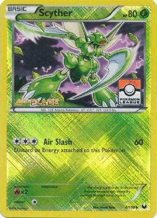 Scyther (Pokemon League) [4th Place] (4) Reverse Holofoil - Dark Explorers