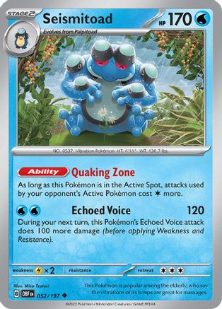 Seismitoad (52) - Obsidian Flames