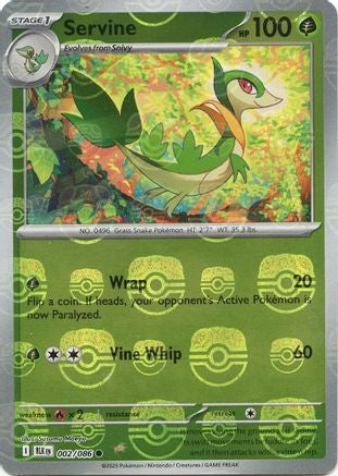 Servine (Master Ball Pattern) (2) Reverse Holofoil - Black Bolt