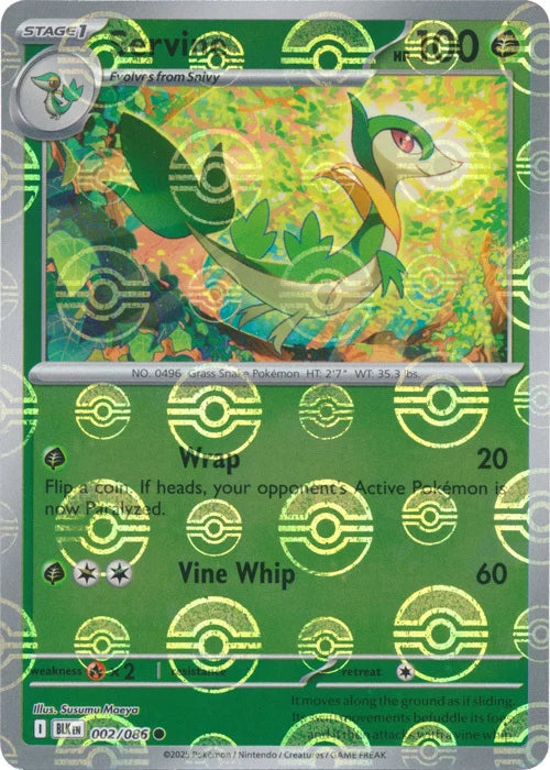 Servine (Poke Ball Pattern) (2) Reverse Holofoil - Black Bolt