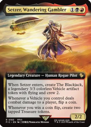 Setzer, Wandering Gambler (Extended Art) (183) - Commander: FINAL FANTASY