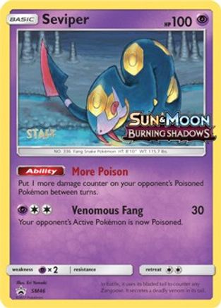Seviper (Prerelease) [Staff] (SM46) Holofoil - Black Star Promos