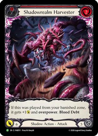 Shadowrealm Harvester (Red) (Extended Art) (FAB511) Rainbow Foil - Flesh and Blood: Promo Cards