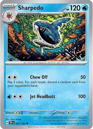Sharpedo (43) Reverse Holofoil - Temporal Forces