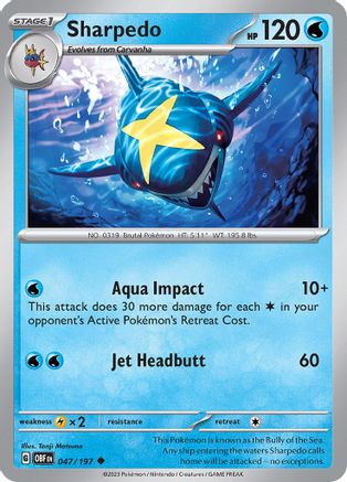 Sharpedo (47) Reverse Holofoil - Obsidian Flames