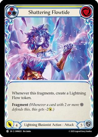 Shattering Flowtide (Yellow) (OMN025) Rainbow Foil - Omens of the Third Age