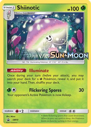 Shiinotic (Prerelease) (SM10) Holofoil - Black Star Promos