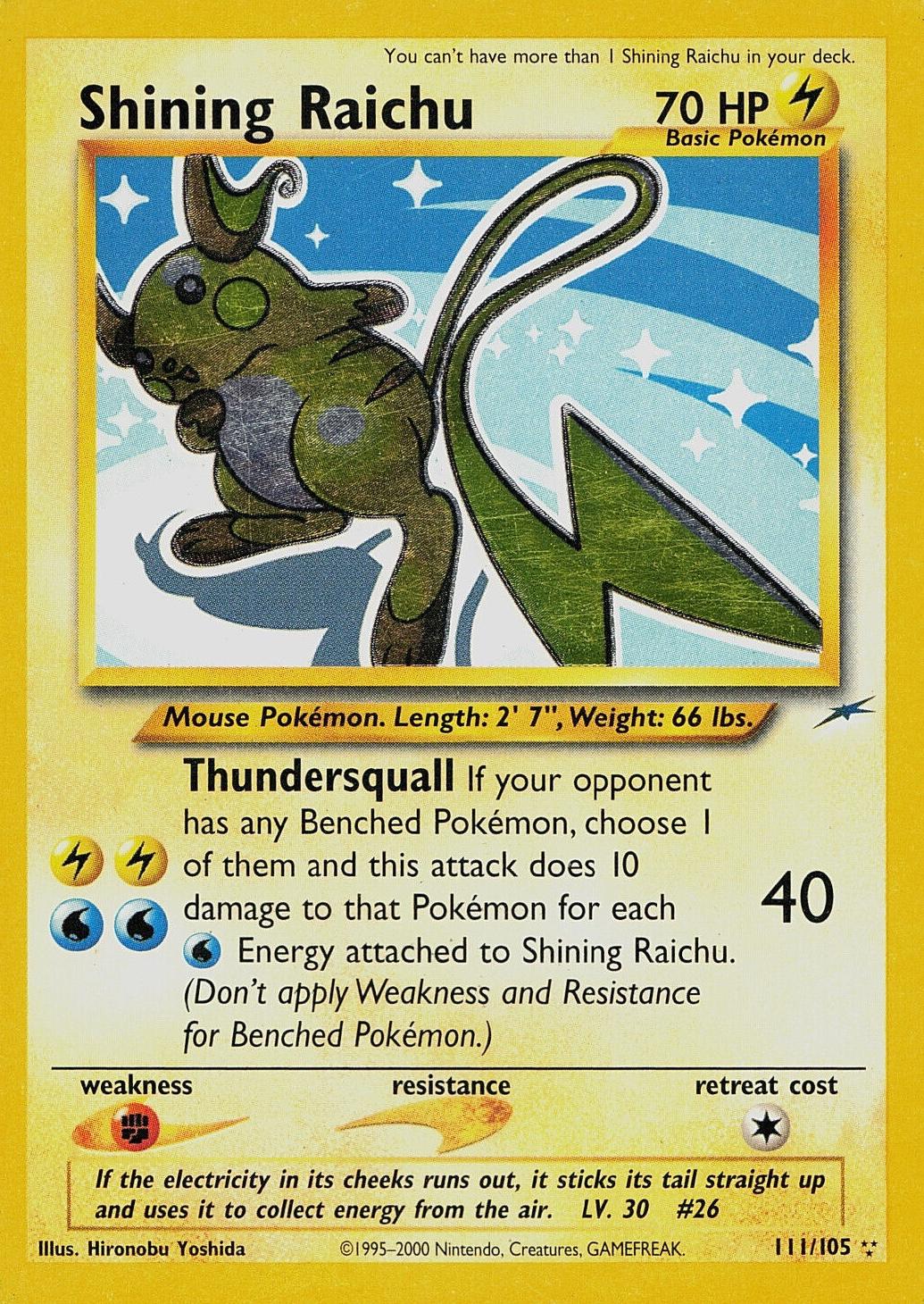 Shining Raichu (111) (Unlimited) Holofoil - Neo Destiny