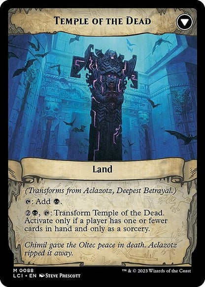 Aclazotz, Deepest Betrayal // Temple of the Dead (Prerelease) (88s) Foil - The Lost Caverns of Ixalan