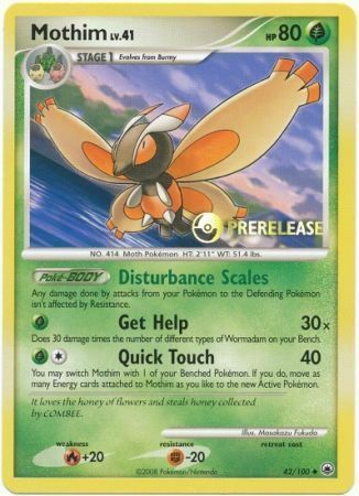 Mothim (Prerelease) (42) - Black Star Promos