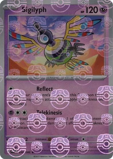 Sigilyph (Master Ball Pattern) (38) Reverse Holofoil - White Flare
