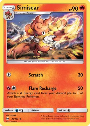 Simisear (23) Reverse Holofoil - Burning Shadows