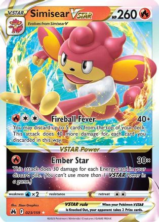 Simisear VSTAR (23) Holofoil - Crown Zenith