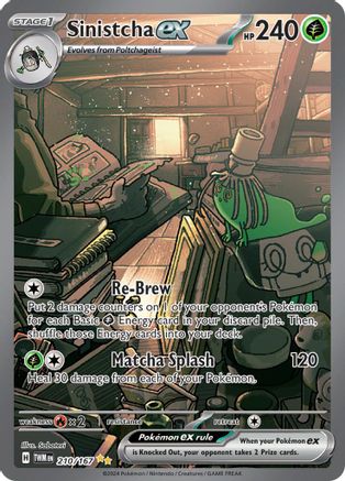Sinistcha ex (Alternate Full Art) (210) Holofoil - Twilight Masquerade