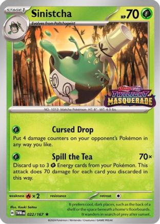 Sinistcha (Prerelease) (22) Holofoil - Black Star Promos