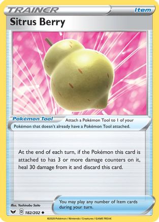 Sitrus Berry (182) Reverse Holofoil - Sword & Shield