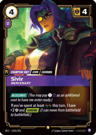 Sivir – Mercenary (Alternate Art) (143a) Foil - Spiritforged