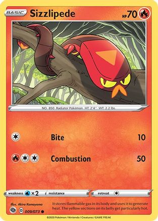 Sizzlipede (9) Reverse Holofoil - Champions Path