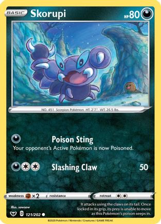 Skorupi (121) Reverse Holofoil - Sword & Shield