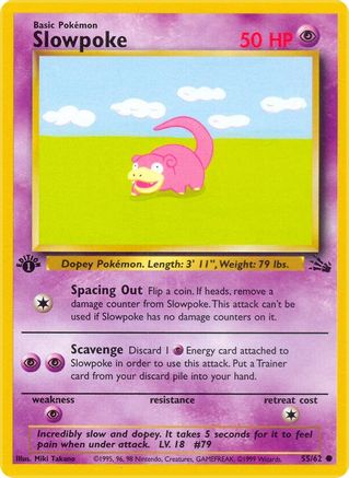 Slowpoke (55) (1st Edition) - Fossil