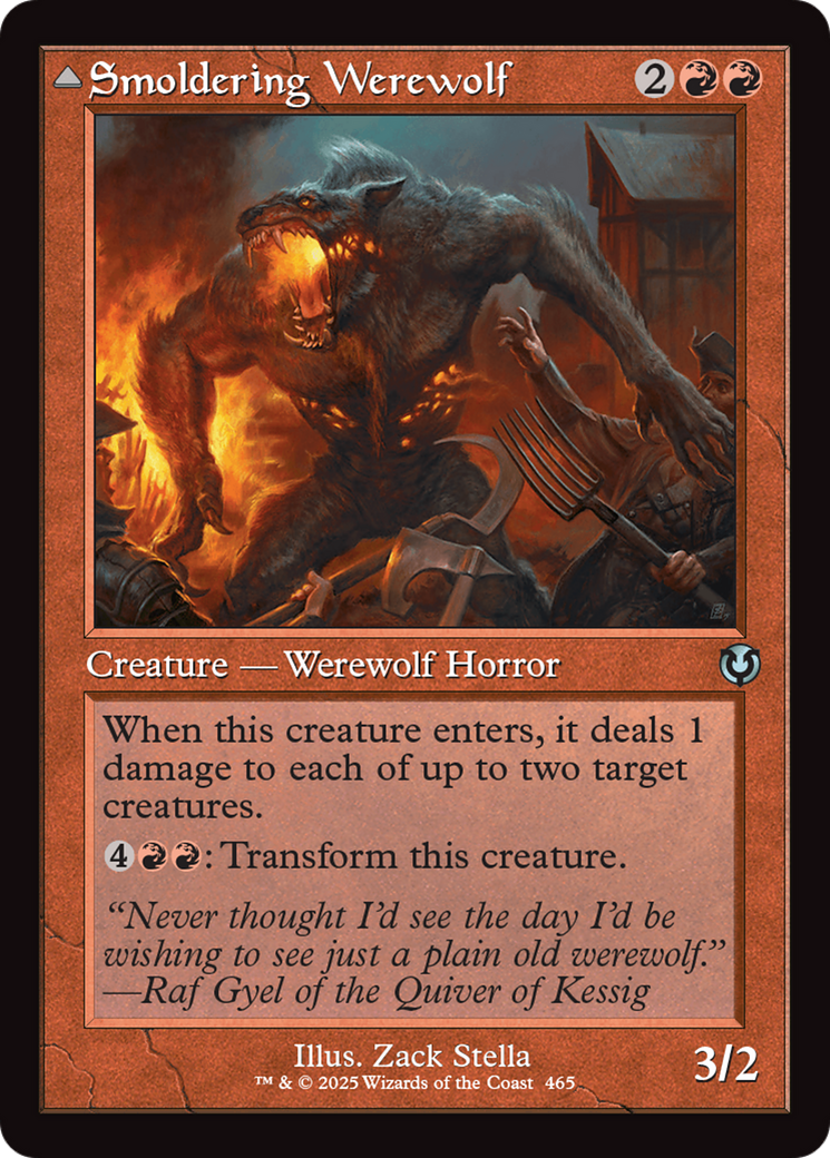 Smoldering Werewolf // Erupting Dreadwolf (Retro) (465) - Innistrad Remastered