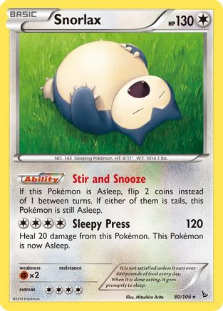Snorlax (80) Reverse Holofoil - Flashfire