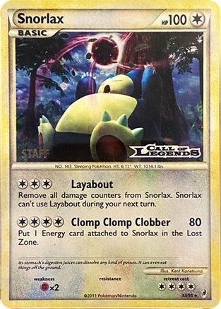 Snorlax (Prerelease) [Staff] (33) Holofoil - Nintendo Promos