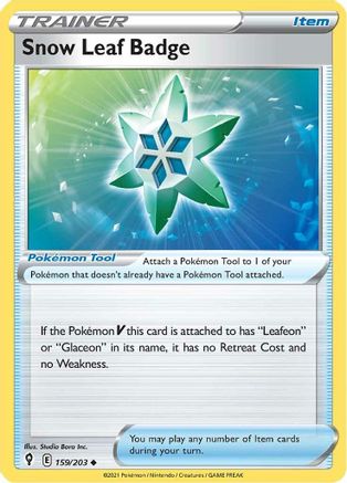 Snow Leaf Badge (159) Reverse Holofoil - Evolving Skies