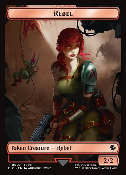 Soldier // Rebel Double-Sided Token (2 // 7) Surge Foil - Commander: FINAL FANTASY