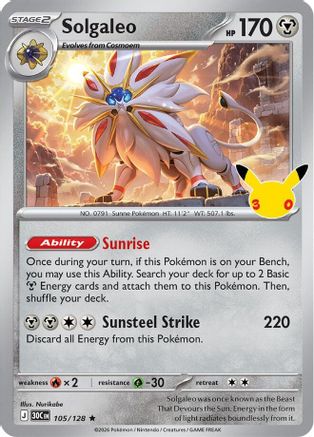 Solgaleo (105) Holofoil - 30th Celebration