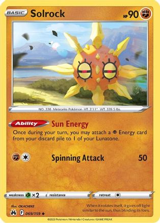 Solrock (69) Reverse Holofoil - Crown Zenith