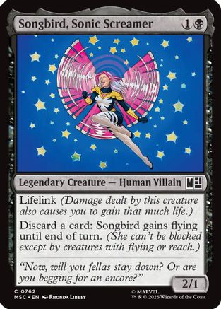 Songbird, Sonic Screamer (762) Foil - Commander: Marvel Super Heroes