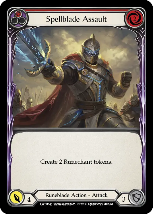 Spellblade Assault (Red) (ARC085) (1st Edition) Rainbow Foil - Arcane Rising