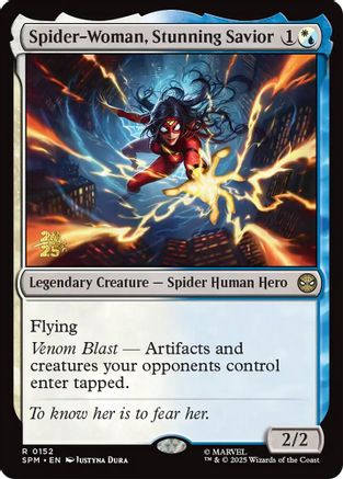 Spider-Woman, Stunning Savior (Prerelease) (152) Foil - Marvel's Spider-Man