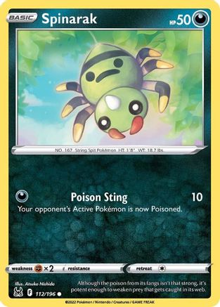 Spinarak (112) Reverse Holofoil - Lost Origin
