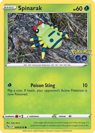 Spinarak (6) Reverse Holofoil - Pokemon GO