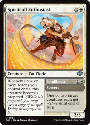 Spiritcall Enthusiast // Scrollboost (033) Foil - Secrets of Strixhaven
