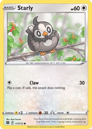 Starly (117) Reverse Holofoil - Brilliant Stars