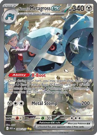 Steven's Metagross ex (Alternate Full Art) (289) Holofoil - Ascended Heroes