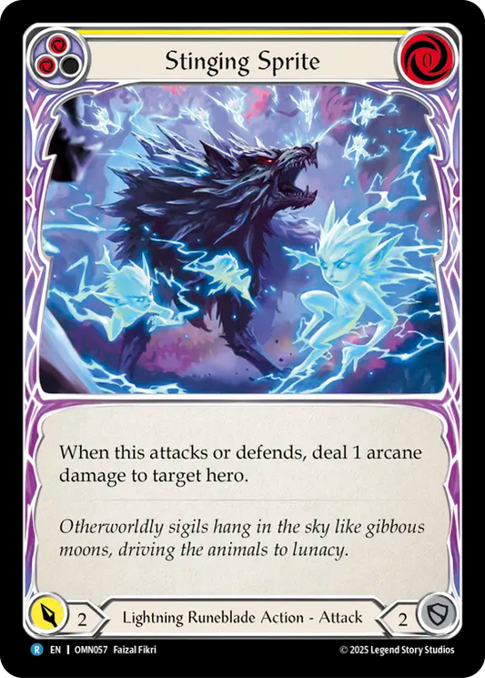 Stinging Sprite (Yellow) (OMN057) Rainbow Foil - Omens of the Third Age