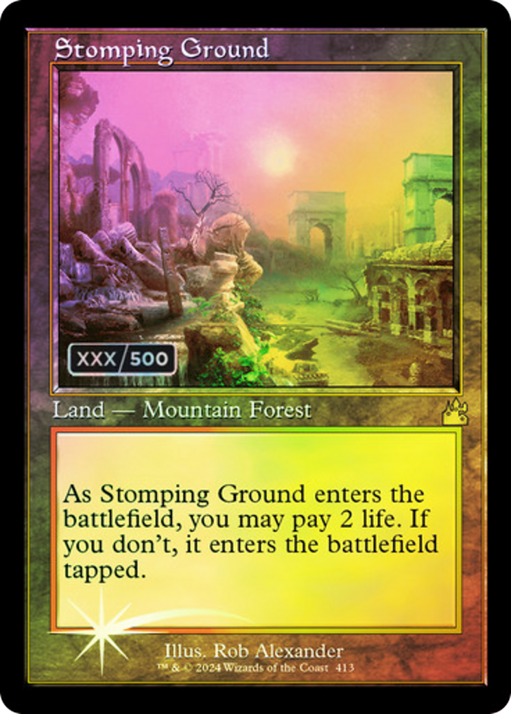 Stomping Ground (Retro) (Serial Numbered) (413) Foil - Ravnica Remastered