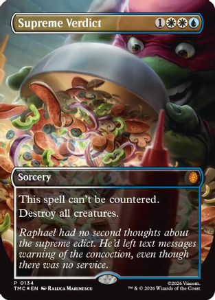 Supreme Verdict (Borderless Pizza Bundle Promo) (134) Foil - Commander: Teenage Mutant Ninja Turtles