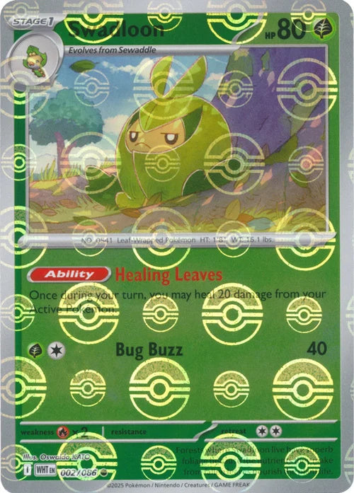 Swadloon (Poke Ball Pattern) (2) Reverse Holofoil - White Flare