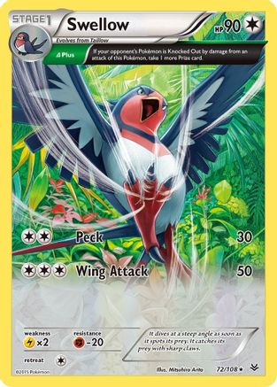 Swellow (Delta) (72) Holofoil - Roaring Skies