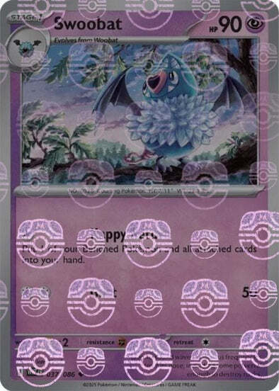 Swoobat (Master Ball Pattern) (37) Reverse Holofoil - White Flare